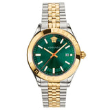 Versace Helenium-Vk Two-tone Stainless Steel Green Dial Quartz Watch for Men - VEVK00620