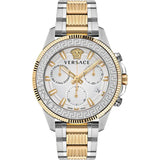 Versace Greca Action Two-tone Stainless Steel Silver Dial Chronograph Quartz Watch for Men - VE3J00522