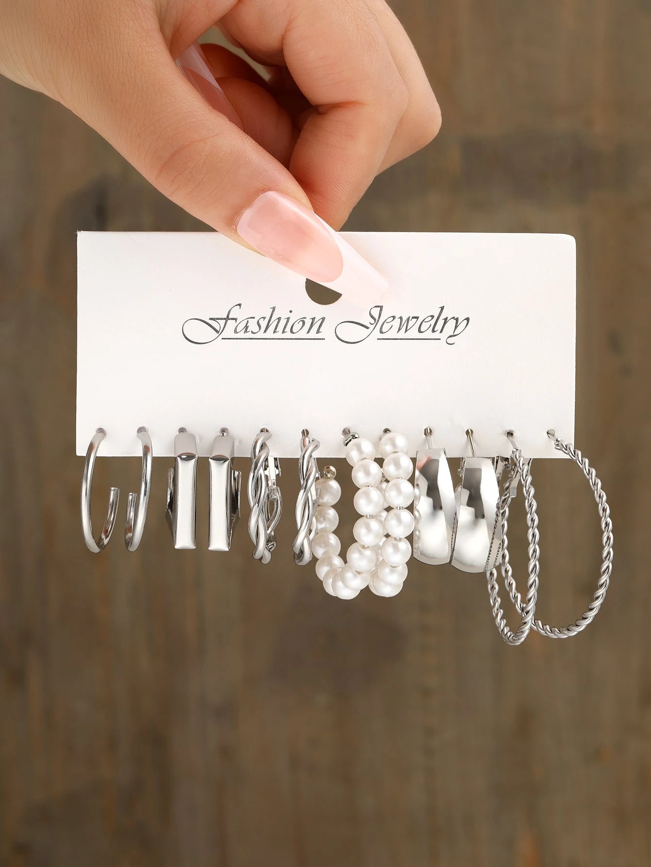  | SHEIN 6pairs Faux Pearl Decor Twist Design Hoop Earrings | Earrings | Shein | OneHub