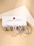  | SHEIN 6pairs Faux Pearl Decor Twist Design Hoop Earrings | Earrings | Shein | OneHub