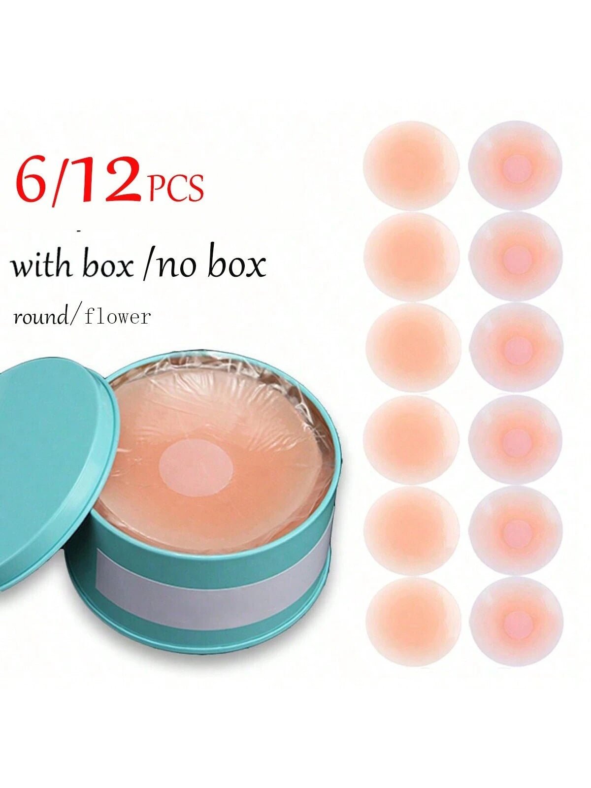  | SHEIN 6pcs/12pcs Reusable Silicone Breast Petals, Invisible Bra Free, No Show Nipple Covers For Women | Lingerie | Shein | OneHub