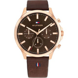 Tommy Hilfiger Ryder Brown Leather Strap Brown Dial Chronograph Quartz Watch for Men - 1710497