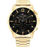 Tommy Hilfiger Luce Gold Stainless Steel Black Dial Chronograph Quartz Watch for Men - 1710511