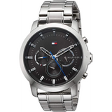 Tommy Hilfiger Jameson Silver Stainless Steel Black Dial Chronograph Quartz Watch for Men - 1791794