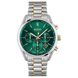HUGO BOSS Champion Two-tone Stainless Steel Green Dial Chronograph Quartz Watch for Men - 1513878
