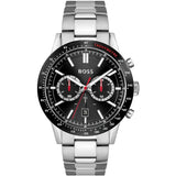 HUGO BOSS Allure Silver Stainless Steel Black Dial Chronograph Quartz Watch for Men - 1513922