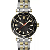 Versace Greca Sport Two-tone Stainless Steel Black Dial Quartz Watch for Men - VEZ300821
