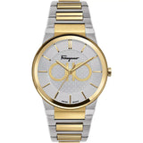 Ferragamo Sapphire Two-tone Stainless Steel Silver Dial Quartz Watch for Men - SFHP00520