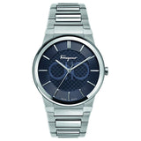Ferragamo Contemporary Sapphire Silver Stainless Steel Blue Dial Quartz Watch For Men - Sfhp00620
