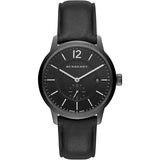 Burberry The Classic Black Leather Strap Black Dial Quartz Watch for Men - BU10003