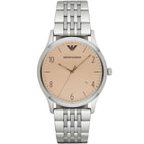 Emporio Armani Classic Silver Stainless Steel Cream Dial Quartz Watch for Men - AR1881
