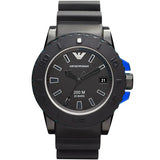Emporio Armani Sportivo Black Silicone Strap Black Dial Quartz Watch for Men - AR5966