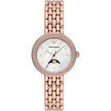 Emporio Armani Moonphase Rose Gold Stainless Steel Mother Of Pearl Dial Quartz Watch for Women - AR11462