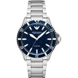 Emporio Armani Diver Silver Stainless Steel Blue Dial Automatic Watch for Men - AR60059