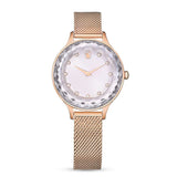 Swarovski Octea Nova Rose Gold Mesh Bracelet Silver Dial Quartz Watch for Women - 5650011