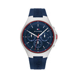 Tommy Hilfiger Justin Blue Silicone Strap Blue Dial Chronograph Quartz Watch for Men - 1792057