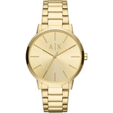 Armani Exchange Cayde Gold Stainless Steel Gold Dial Quartz Watch for Men - AX2707