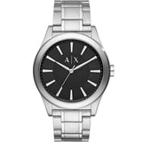 Armani Exchange Smart Silver Stainless Steel Black Dial Quartz Watch for Men - AX2320