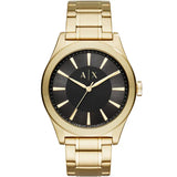 Armani Exchange Smart Gold Stainless Steel Black Dial Quartz Watch for Men - AX2328