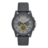Armani Exchange Grey Silicone Strap Grey Dial Chronograph Quartz Watch for Men - AX7123