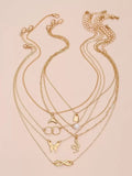  | SHEIN 7pcs Butterfly & Snake Charm Necklace, Stainless Steel Jewelry |  | Shein | OneHub