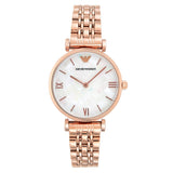 EMPORIO ARMANI Mother of pearl Dial Rose Gold Stainless Steel Watch For Women - AR11110