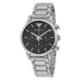 EMPORIO ARMANI Classic Black Dial Silver Stainless Steel Chronograph Watch For Men - AR1853