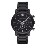 EMPORIO ARMANI Classic Black Dial Black Stainless Steel Chronograph Watch For Men - AR1895