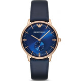 EMPORIO ARMANI Blue Dial Blue Leather Strap Watch For Men - AR2071