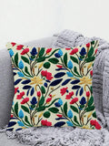 SHEIN Abstract Floral & Leaves & Embroidered Pattern Print Double-sided Pillowcase With Digital Photography Image, Home Decor
