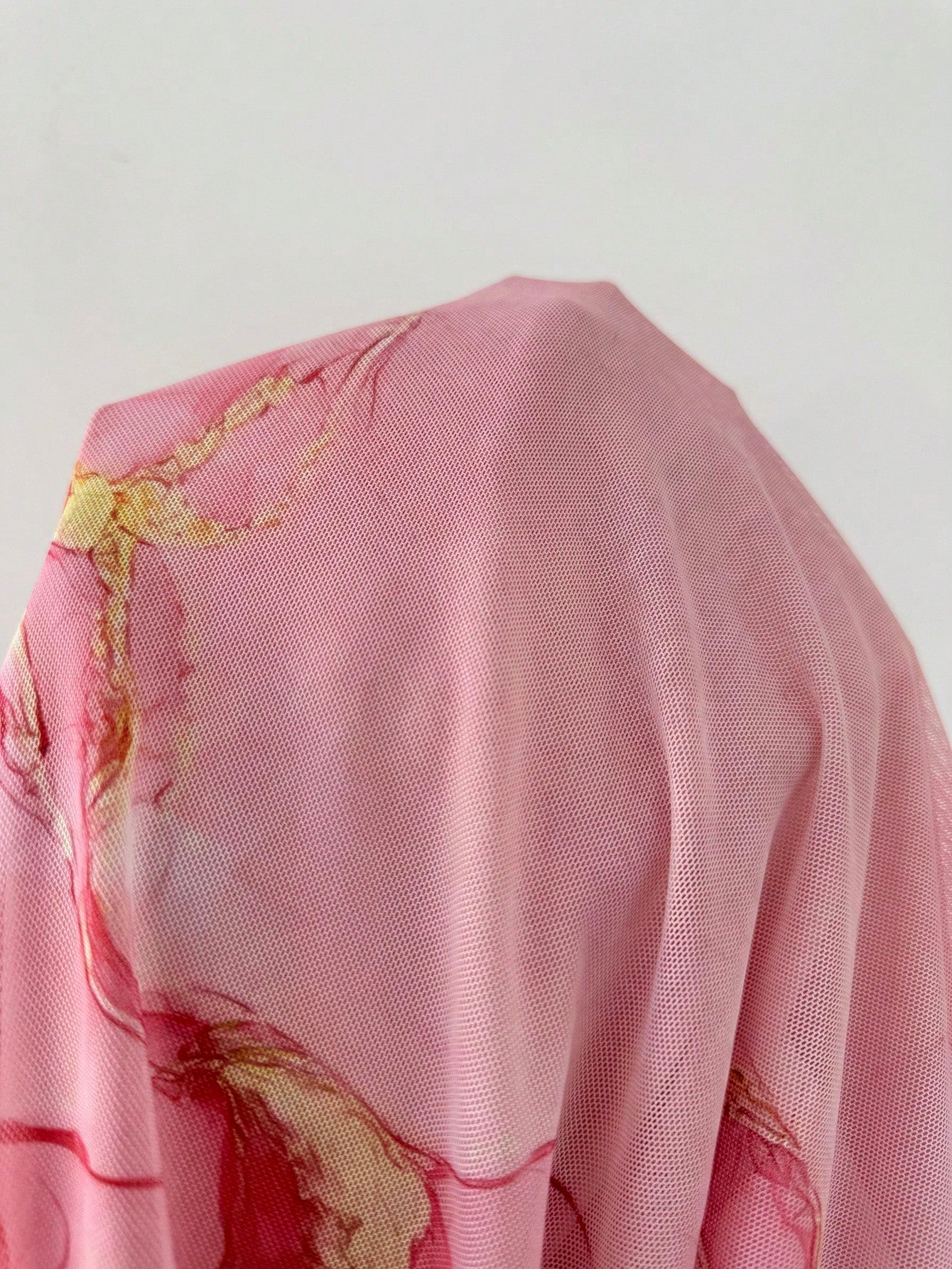  | SHEIN Almamuse Women's Spring/Summer Batik Print Draped Neck Spaghetti Strap Open Shoulder Long Sleeve See-Through Elegant Mermaid Hem Dress | Dress | Shein | OneHub