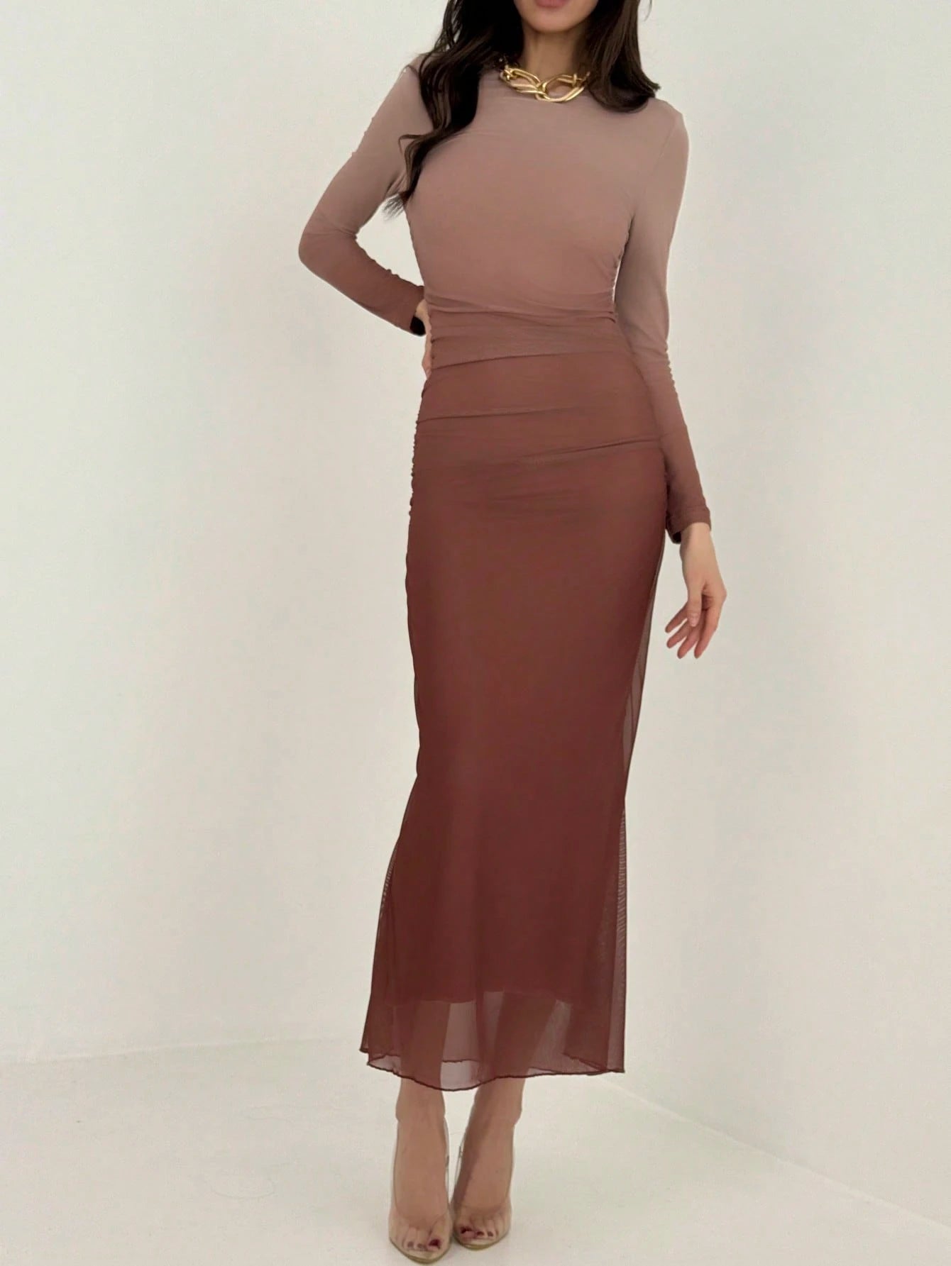  | SHEIN Aloruh American Style Gradient Mesh Strapless Bodycon Dress | Dress | Shein | OneHub