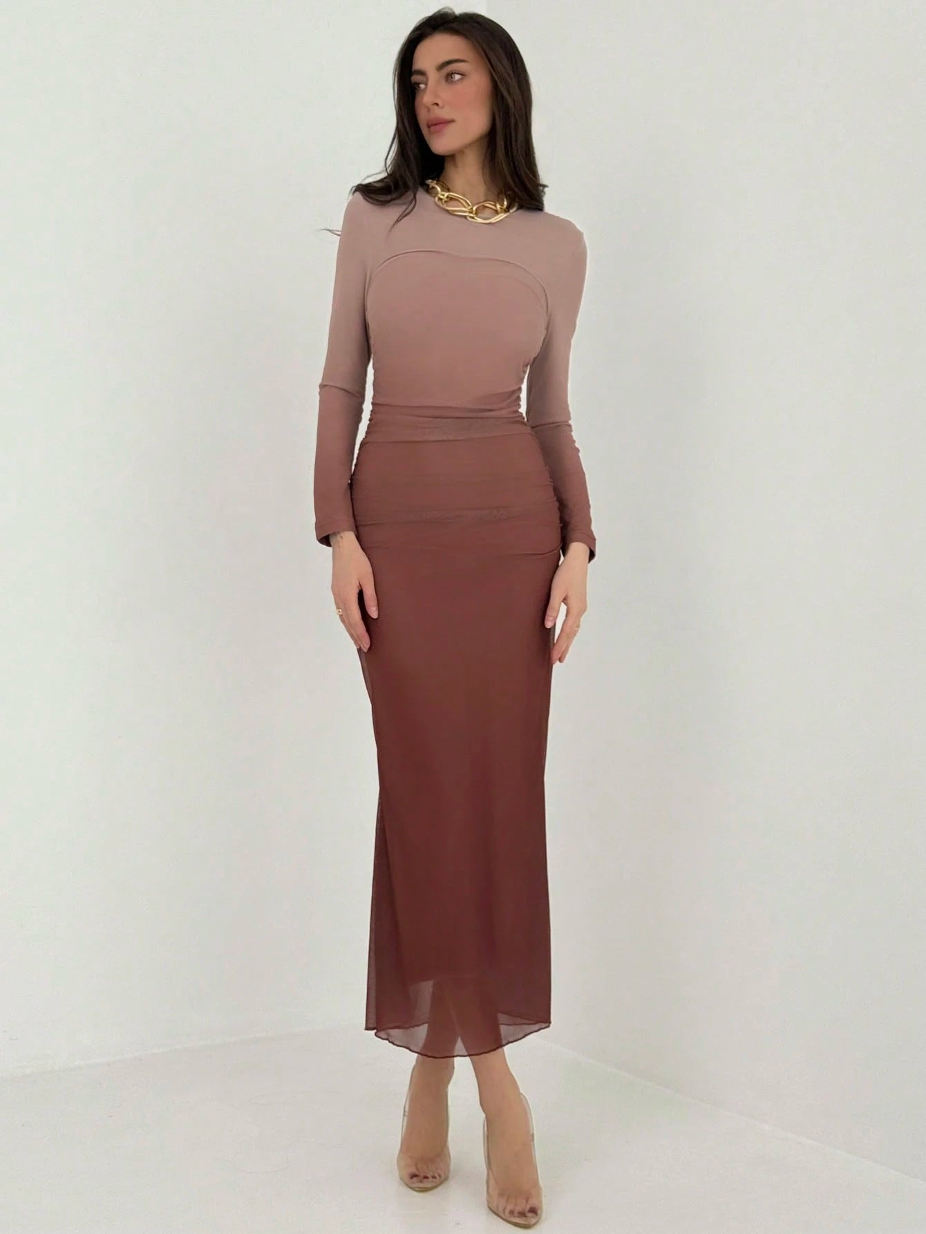  | SHEIN Aloruh American Style Gradient Mesh Strapless Bodycon Dress | Dress | Shein | OneHub