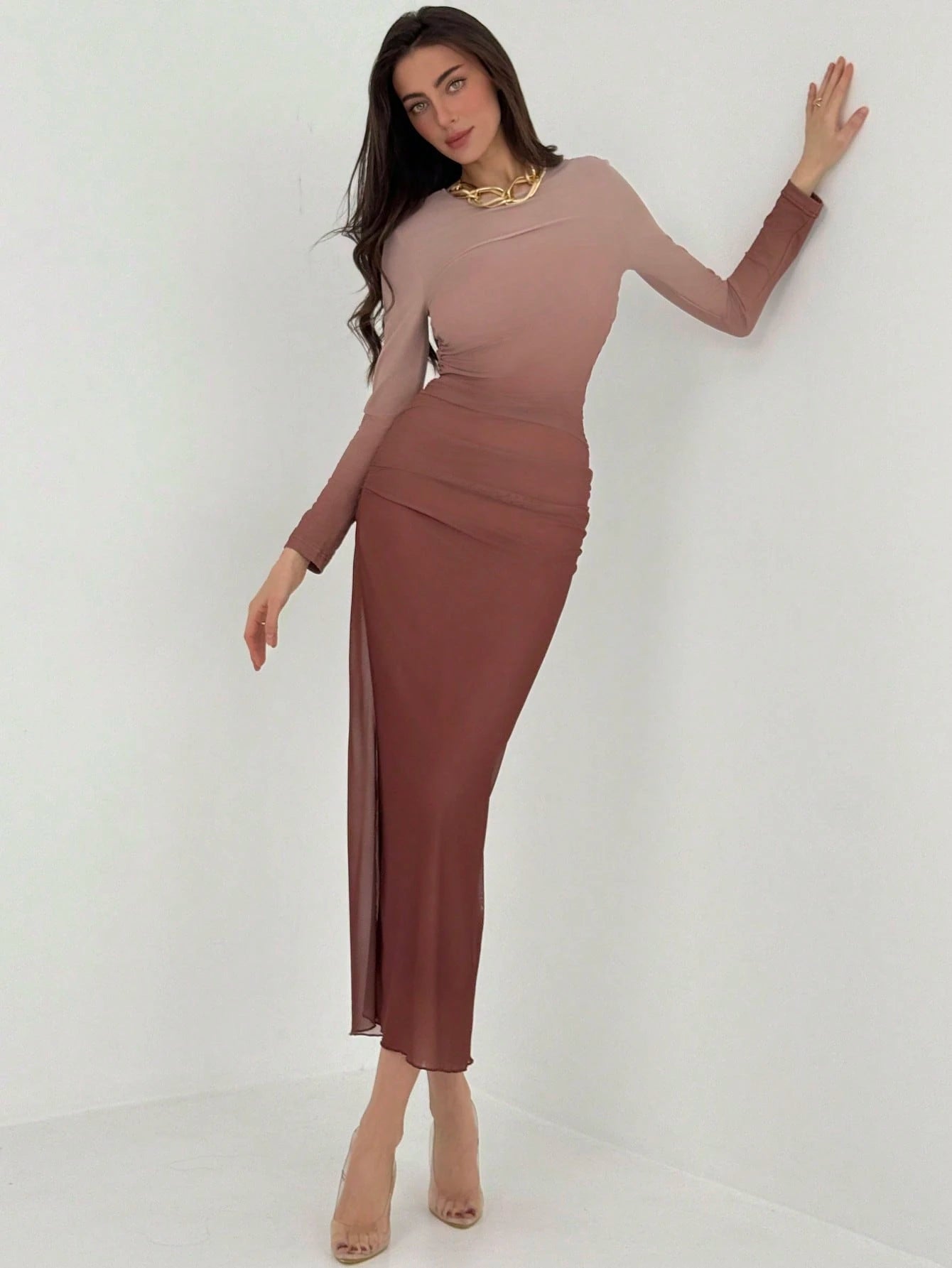  | SHEIN Aloruh American Style Gradient Mesh Strapless Bodycon Dress | Dress | Shein | OneHub