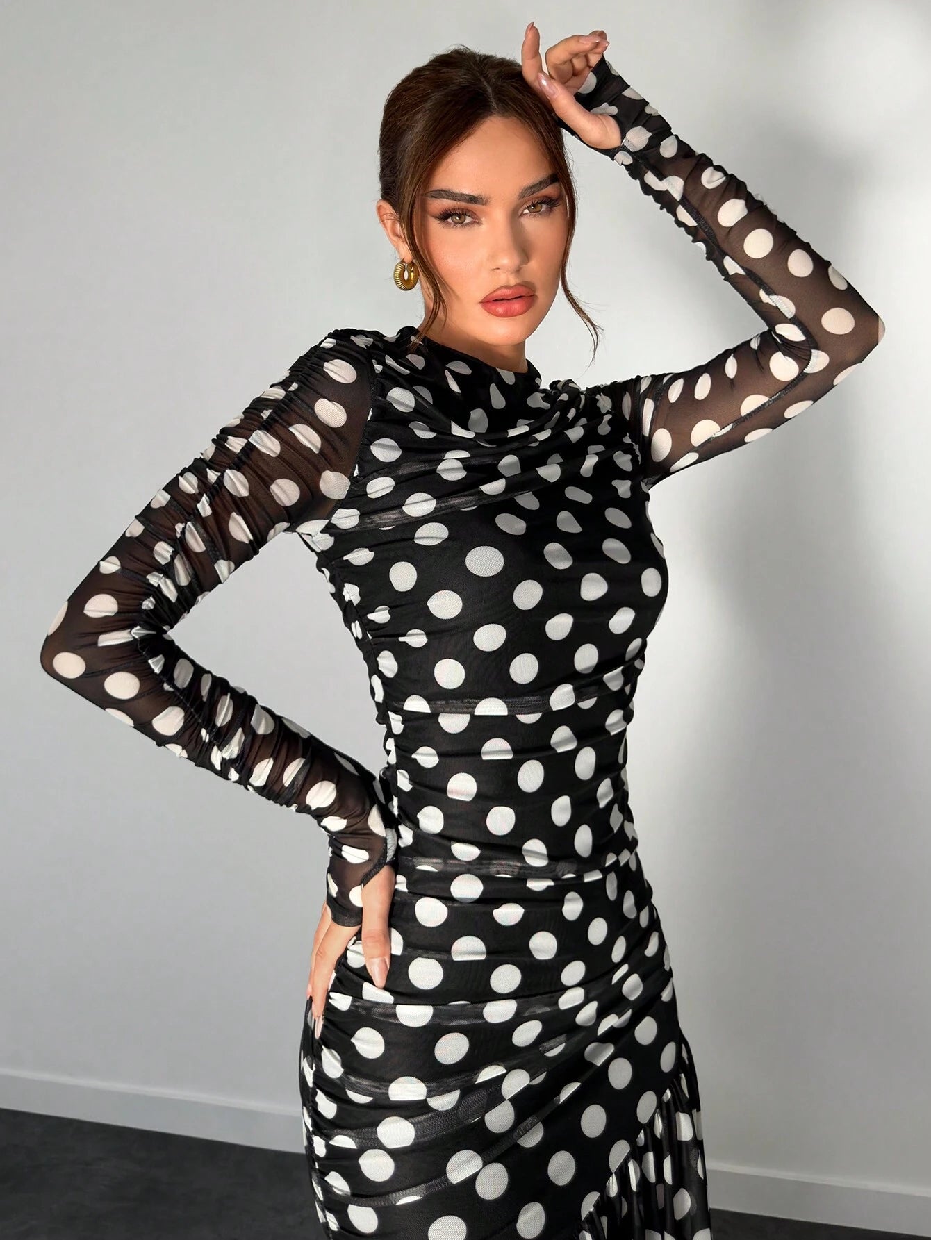  | SHEIN Aloruh Autumn/Winter New Polka Dot Print Long Dress | Dress | Shein | OneHub