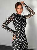  | SHEIN Aloruh Autumn/Winter New Polka Dot Print Long Dress | Dress | Shein | OneHub