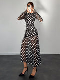  | SHEIN Aloruh Autumn/Winter New Polka Dot Print Long Dress | Dress | Shein | OneHub