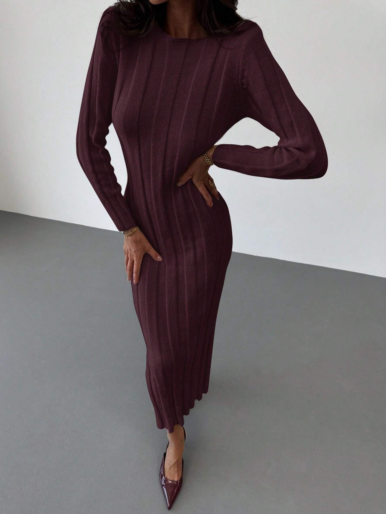  | SHEIN Aloruh New Arrival Round Neck Long Sweater Dress | Dress | Shein | OneHub