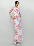  | SHEIN Aloruh Romantic Date Night Floral Print Pleated Long Sleeve Dress For Women | Dress | Shein | OneHub