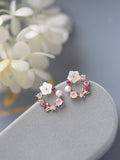 SHEIN Andkiss Rhinestone & Flower Decor Stud Earrings Valentines
