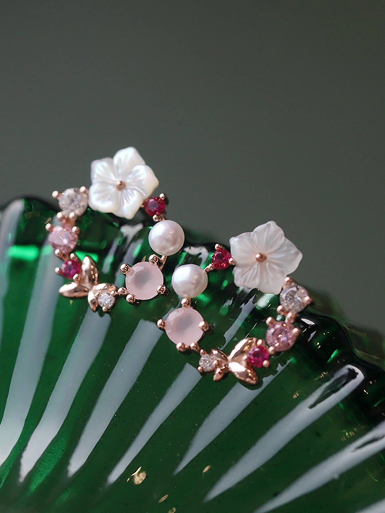  | SHEIN Andkiss Rhinestone & Flower Decor Stud Earrings Valentines | Earrings | Shein | OneHub