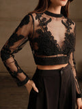  | SHEIN Anewsta Crochet Mesh Embroidery Sexy See-Through Blouse | Top | Shein | OneHub