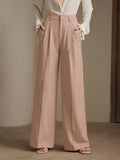 SHEIN Anewsta Fashion Diamond Decor Women Office Formal Pants, Suitable For Commute, Elegant And Casual