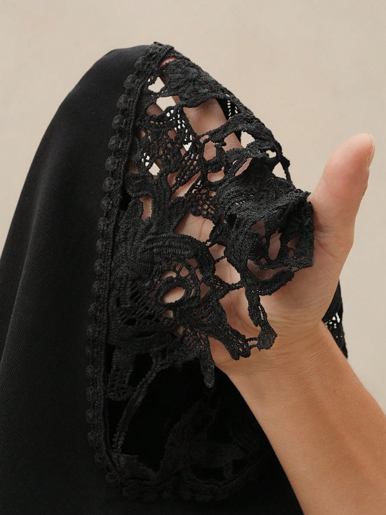  | SHEIN Anewsta Fashionable High Neck Lace Patchwork Batwing Sleeve Fitted Knit Top | Top | Shein | OneHub