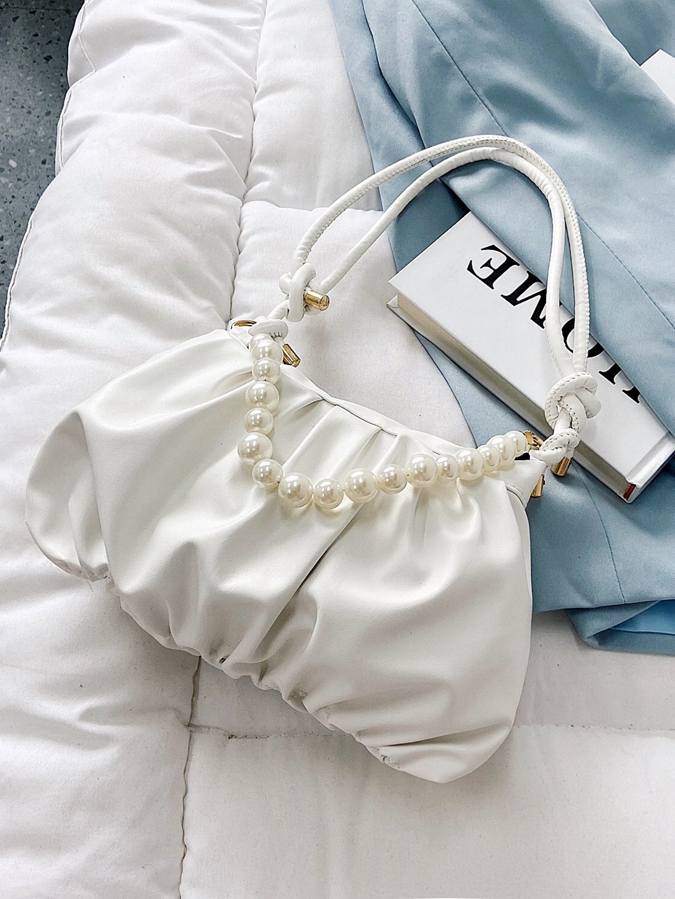  | SHEIN Argyle Princess Faux Pearl & Rhinestone Pearl Chain & Decor Minimalist Pearls Decor Ruched Bag For Party, Wedding, Prom And Dinner, Lipsticks, Women's Pearl BagMinimalist,Fashion | Bags | Shein | OneHub