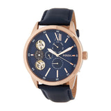  | Fossil Flynn Blue Leather Strap Blue Dial Automatic Watch for Men - BQ2219 | Watches | Fossil | OneHub