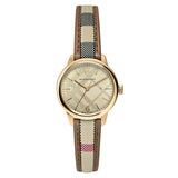 Burberry Multicolor Leather Strap Gold Dial Quartz Watch for Women - BU10114