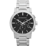  | Burberry Silver Stainless Steel Black Dial Chronograph Quartz Watch for Men - BU9351 | Watches | Burberry | OneHub