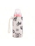 SHEIN Baby Bottle Protective Cover, Portable Cartoon Bottle Sleeve, Outdoor Milk Warmer