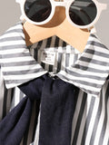  | SHEIN Baby Boy 2pcs Set: Striped Stylish Shirt And Black Suit Pants | Dress | Shein | OneHub